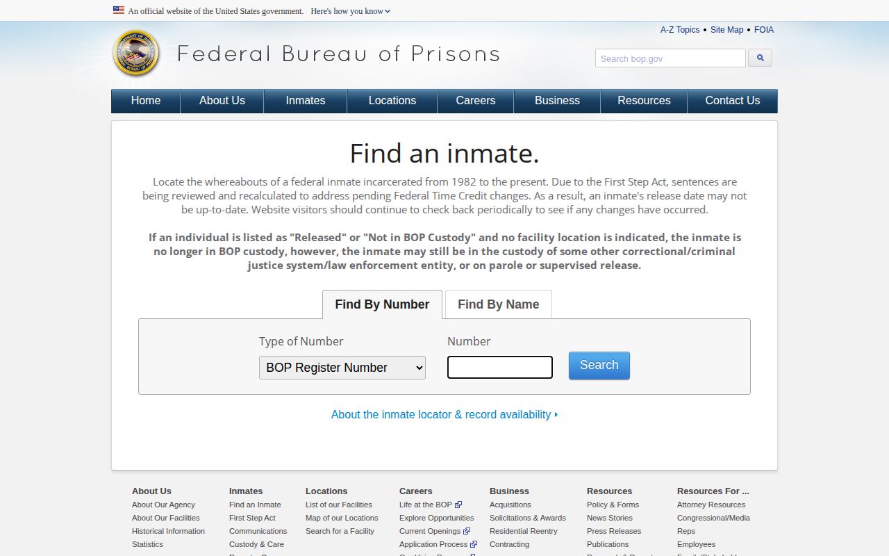 Federal custody Screven County BOP release locator